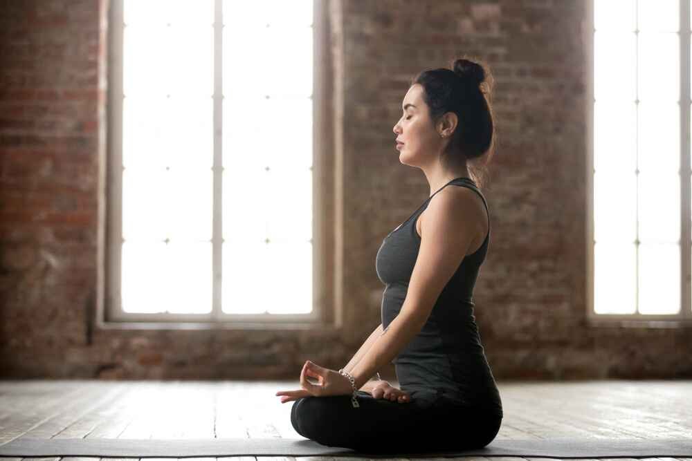 A Woman Doing Pranayama